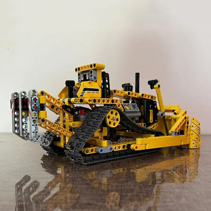 Bulldozer 2-in-1 Bouwset – Bouwvoertuig Schaalmodel van Bouwblokken