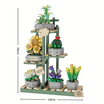 Bloemenboeket Bouwset – Kunstbloemen voor Decoratie van Bouwblokken