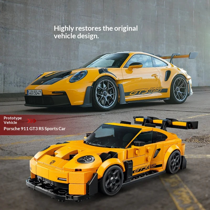 Porsche 911 GT3 RS Bouwset – Schaalmodel Sportauto van Bouwblokken