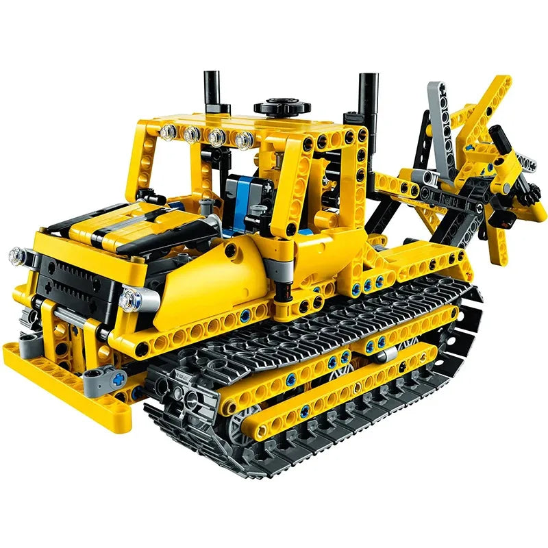 Bulldozer 2-in-1 Bouwset – Bouwvoertuig Schaalmodel van Bouwblokken