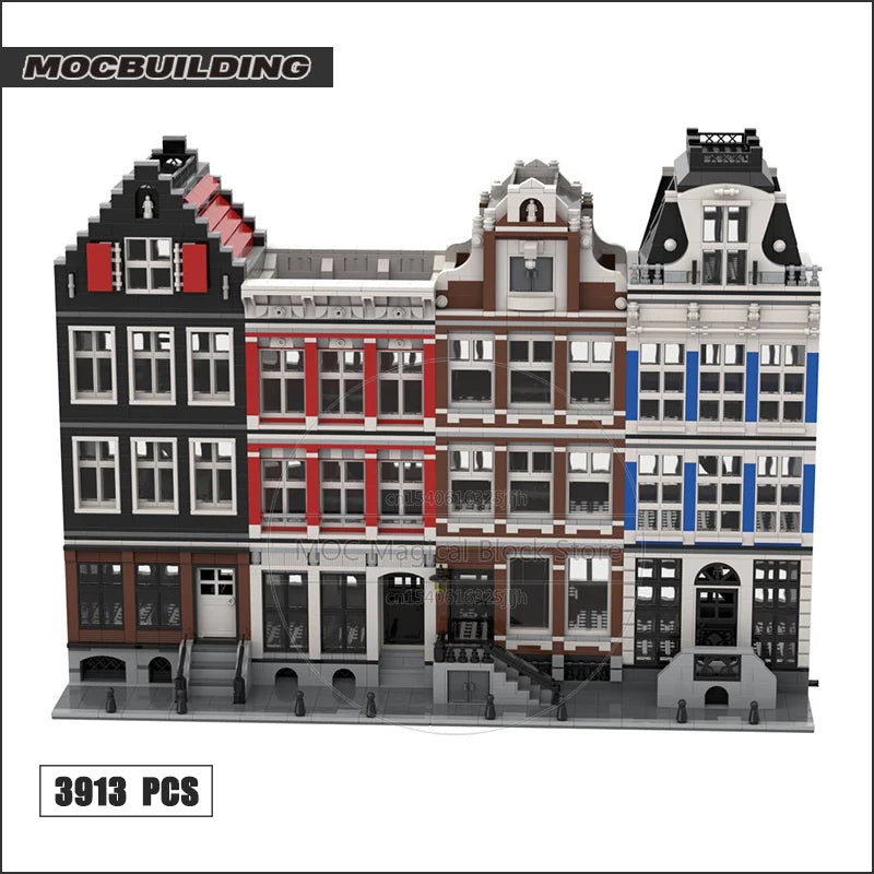Amsterdamse Grachtenpanden Bouwset – Architectuur Schaalmodel van Bouwblokken