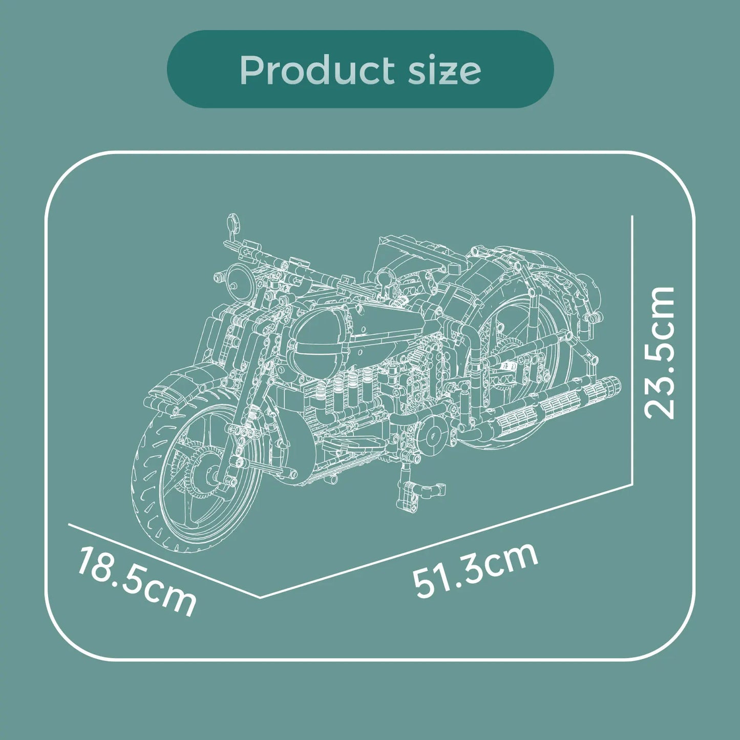 American Cruiser Motor Bouwset – Schaalmodel Motorfiets van Bouwblokken