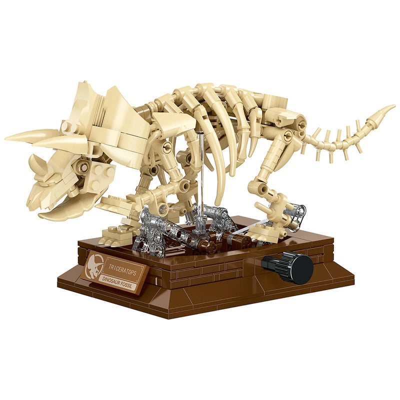 Triceratops Skelet Bouwset – Dinosaurus Fossiel Schaalmodel van Bouwblokken