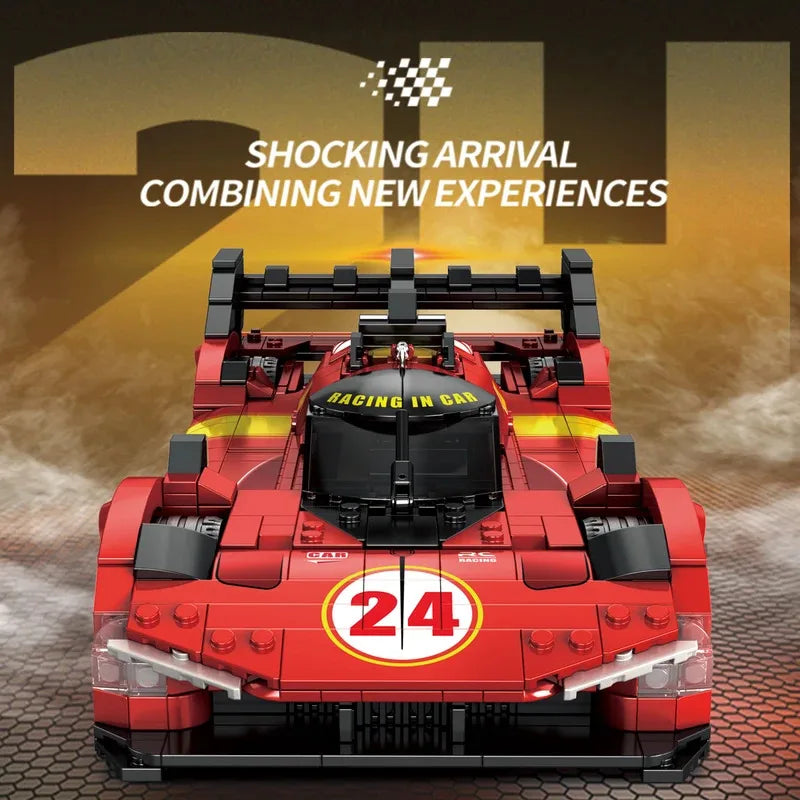Rode Supercar Bouwset – Schaalmodel 1:16 Racewagen van Bouwblokken (1370 stuks)