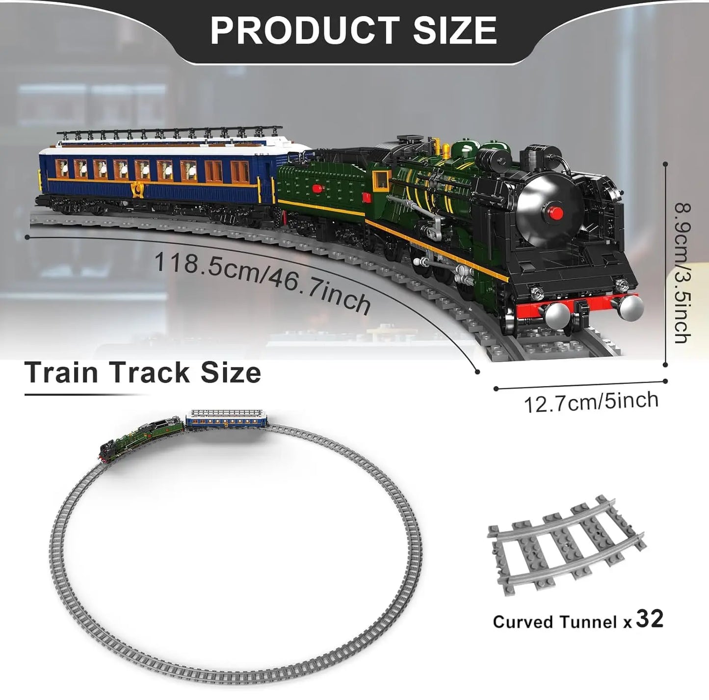Orient Express Stoomlocomotief Bouwset – Schaalmodel Trein van Bouwblokken