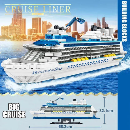 Cruiseschip Bouwset – Wit Schaalmodel Passagiersschip van Bouwblokken (2428 stuks)