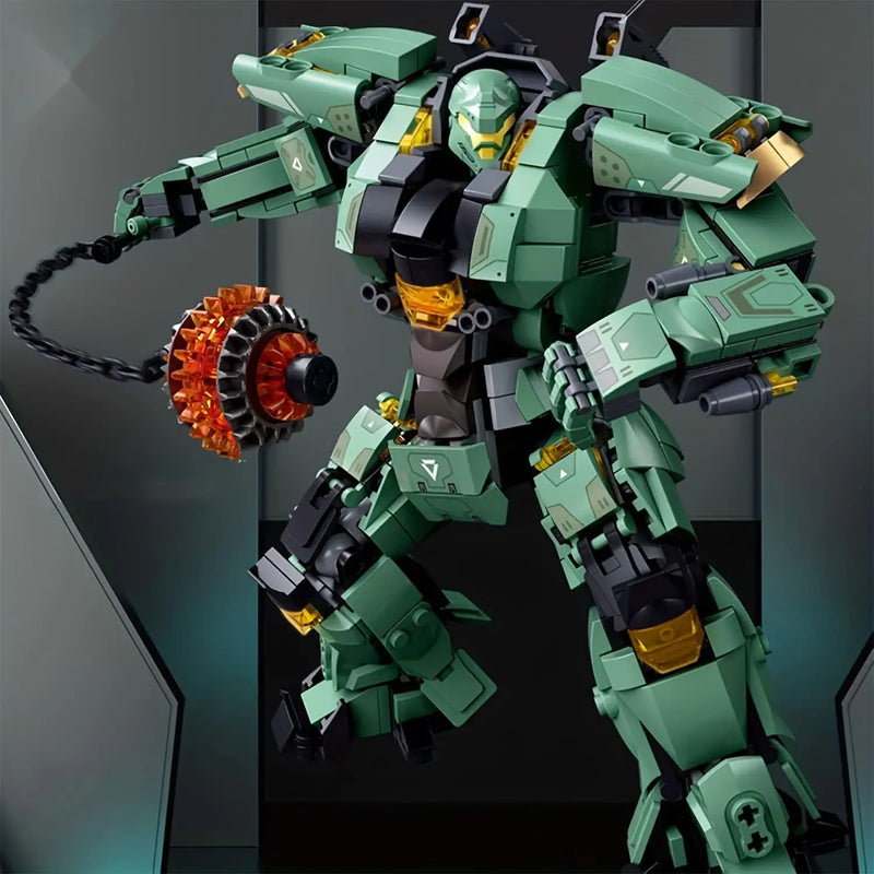 Groene Krijger Robot met Kettinghamer Bouwstenen Set 542 Stuks – Actie Robot Bouwpakket, Speelgoedcadeau voor Kinderen & Bouwliefhebbers