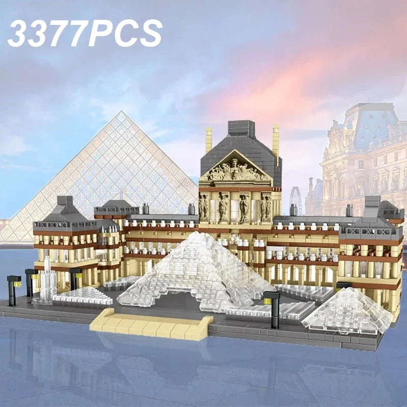 Louvre Parijs Bouwset – Architectuur Schaalmodel van Bouwblokken (3377 stuks)