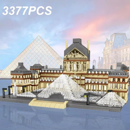 Louvre Parijs Bouwset – Architectuur Schaalmodel van Bouwblokken (3377 stuks)