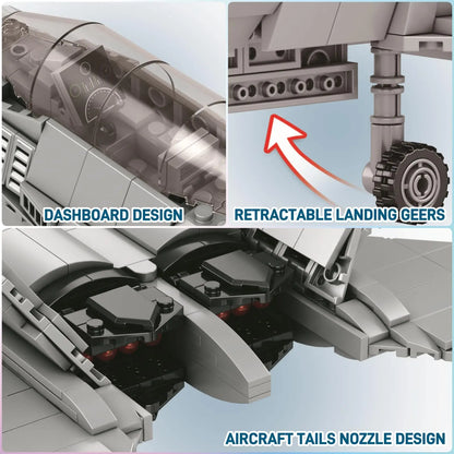 F-22 Raptor Straaljager Bouwset – Militair Schaalmodel van Bouwblokken