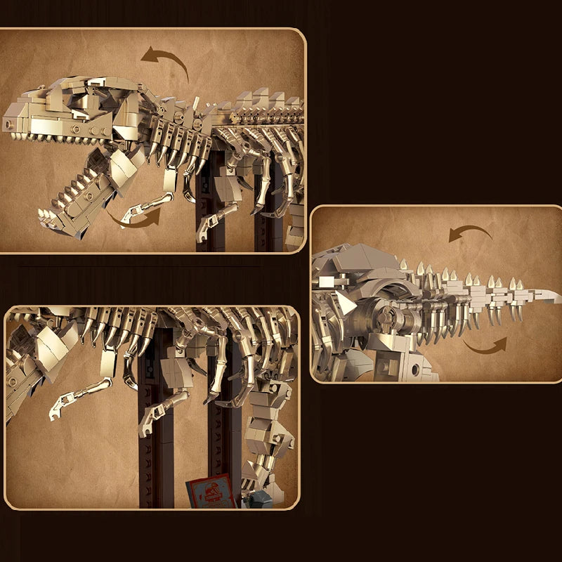 T-Rex Skelet Bouwset – Dinosaurus Fossiel Schaalmodel van Bouwblokken (850 stuks)