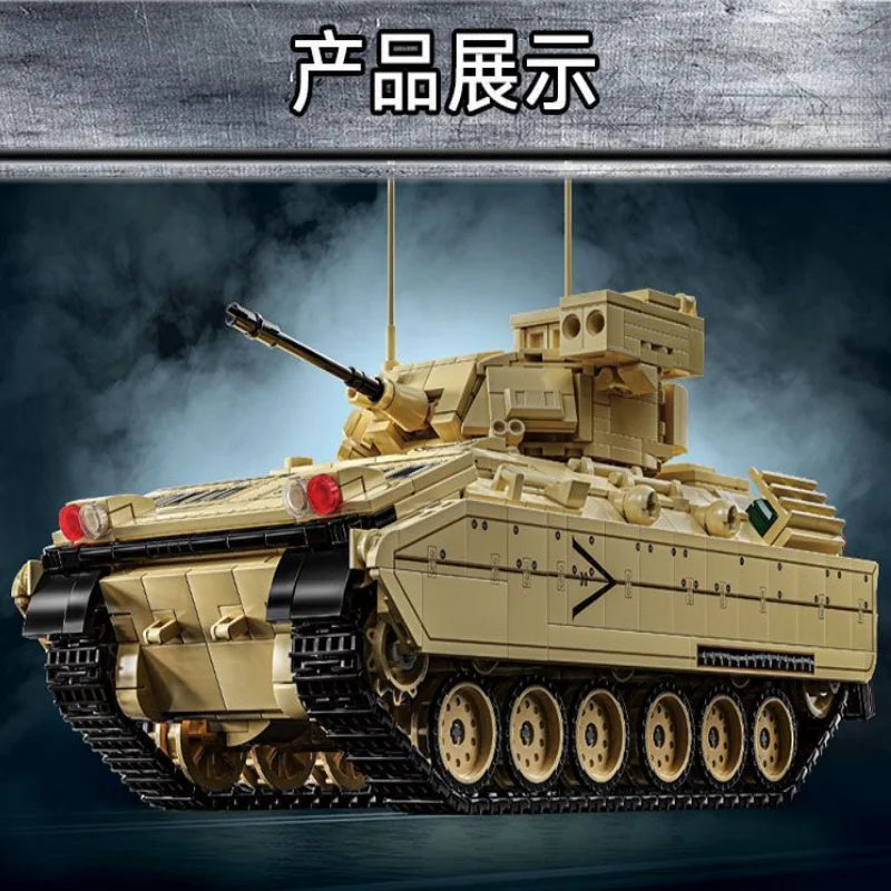 M2 Bradley Pantservoertuig Bouwset – Militair Schaalmodel van Bouwblokken