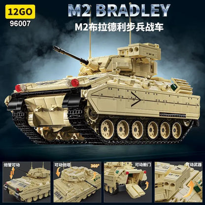 M2 Bradley Pantservoertuig Bouwset – Militair Schaalmodel van Bouwblokken
