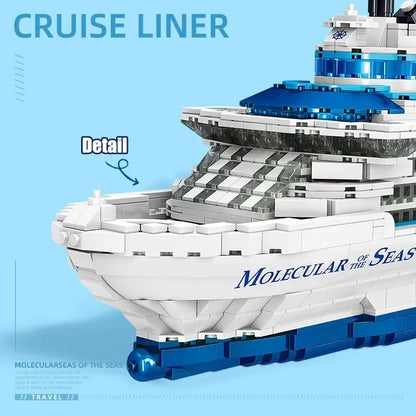 Cruiseschip Bouwset – Wit Schaalmodel Passagiersschip van Bouwblokken (2428 stuks)