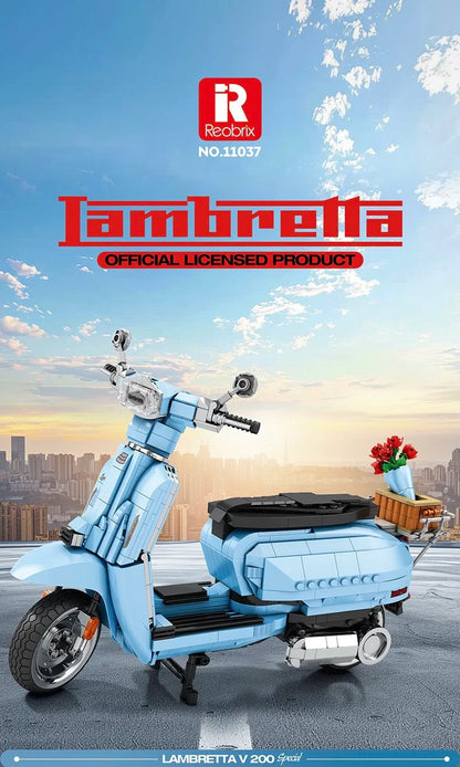 Lambretta V200 Scooter Bouwset – Retro Schaalmodel van Bouwblokken