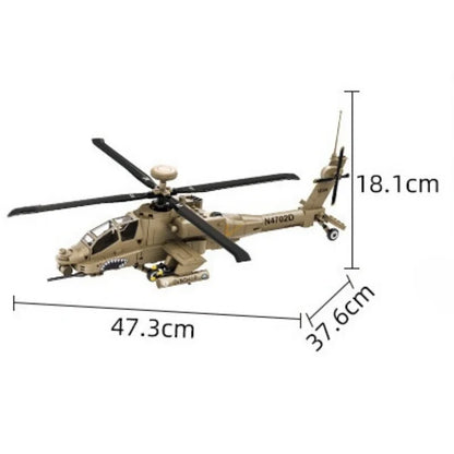 AH-64 Apache Helikopter Bouwset – Militair Schaalmodel van Bouwblokken (259 stuks)