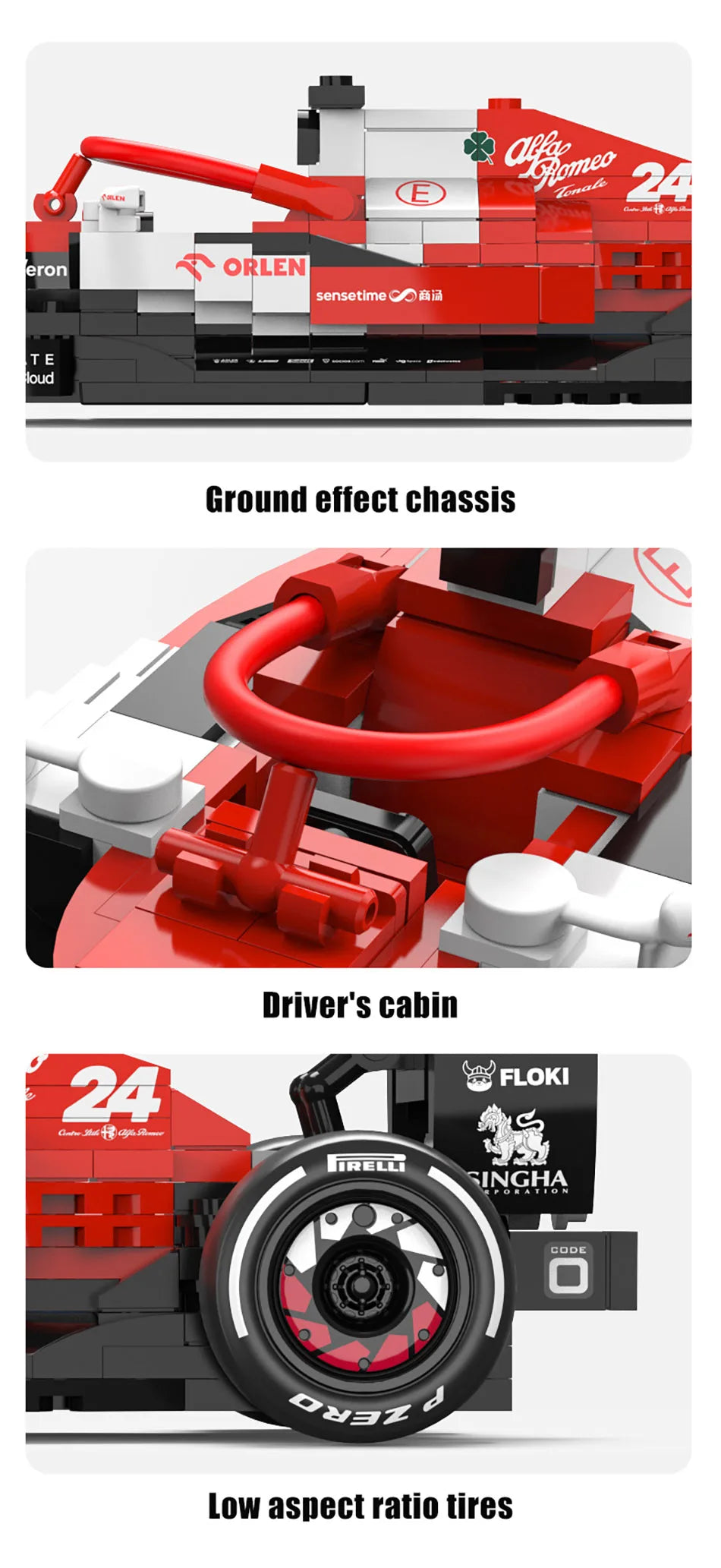 Alfa Romeo C42 F1 Racewagen Bouwset – Schaalmodel 1:24 van Bouwblokken
