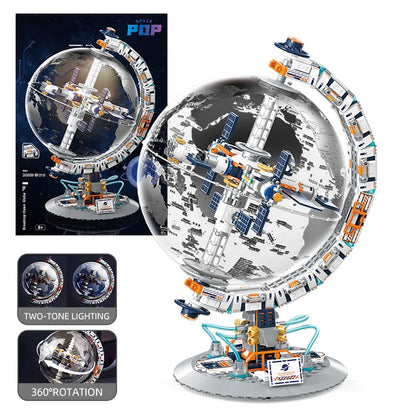Creatieve Ruimtestation Transparante Globe Bouwstenen Set