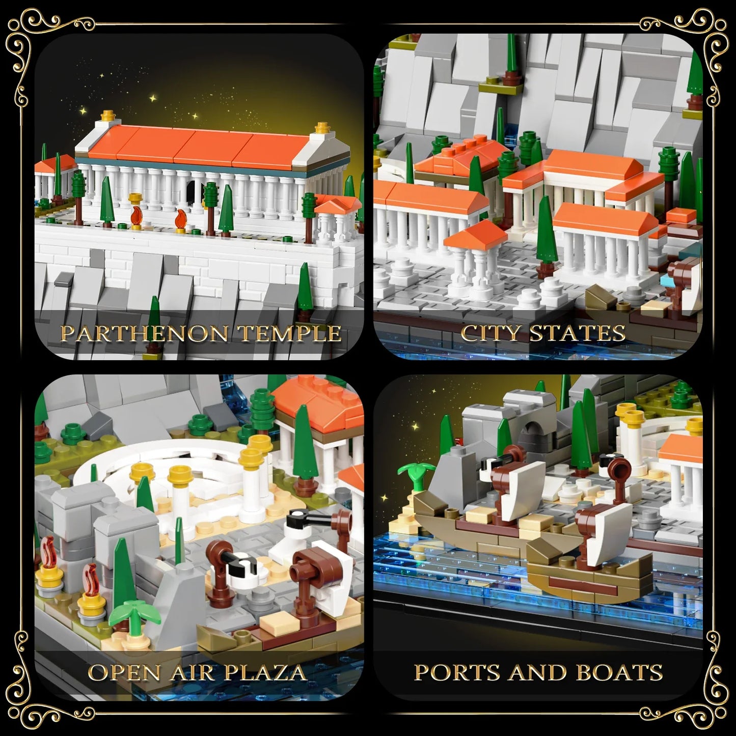 Akropolis van Athene Bouwset – Architectuur Schaalmodel van Bouwblokken (1752 stuks)