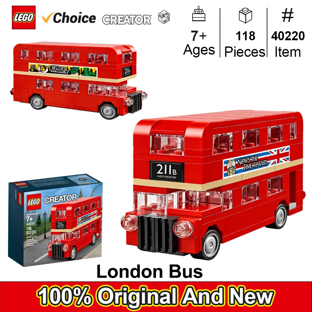 Londen Dubbeldekker Bus Bouwset – Schaalmodel van Bouwblokken (118 stuks)