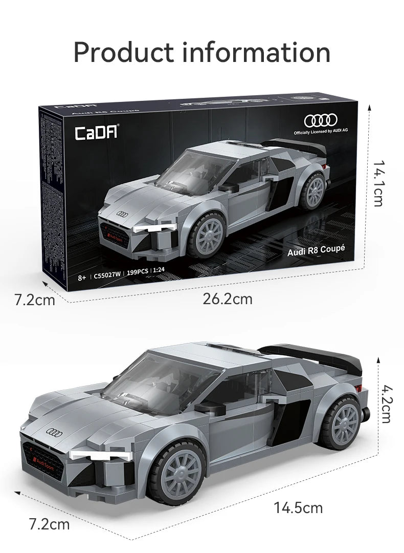Audi R8 Bouwset – Schaalmodel 1:24 Sportauto van Bouwblokken