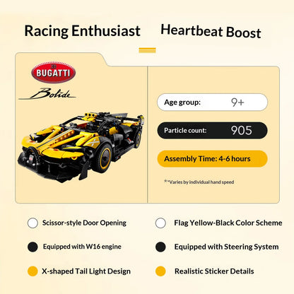 Bugatti Bolide Hypercar Bouwset – Schaalmodel Sportauto van Bouwblokken