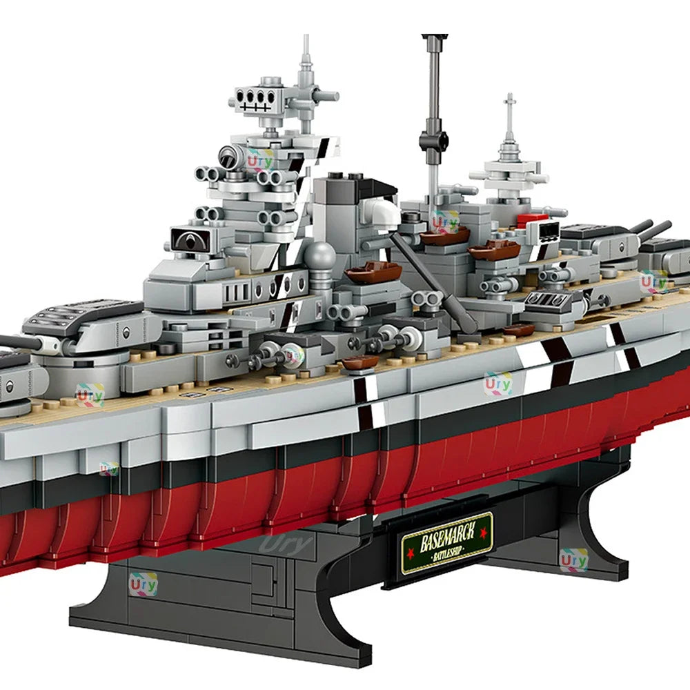Bismarck Slagschip Bouwset – Militair Schaalmodel Oorlogsschip van Bouwblokken (2081 stuks)
