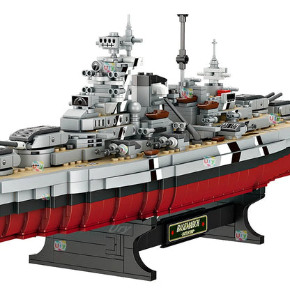 Bismarck Slagschip Bouwset – Militair Schaalmodel Oorlogsschip van Bouwblokken (2081 stuks)