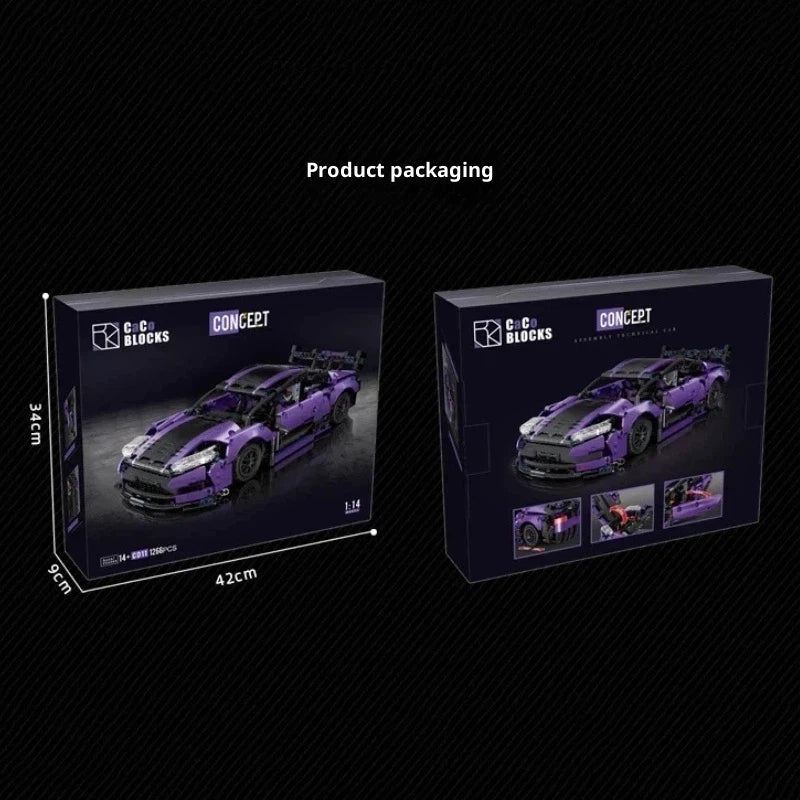 Aston Martin DB11 Bouwblokken Set – Paarse Sportauto om te Bouwen