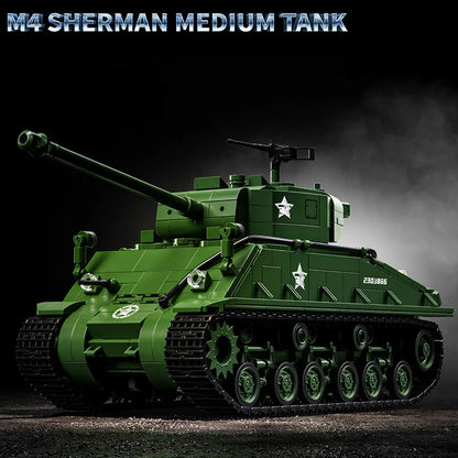 WO2 M4 Sherman Tank Bouwset – Militair Schaalmodel van Bouwblokken